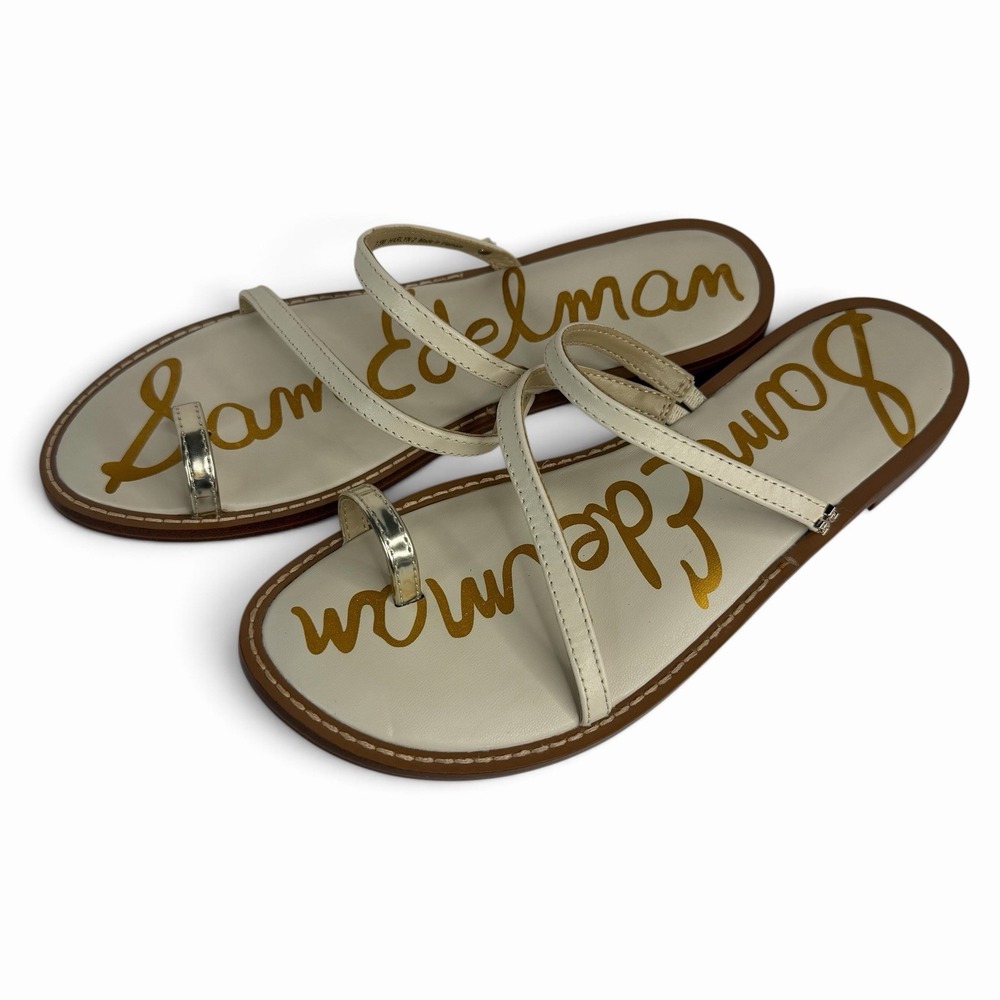 Sam Edelman Harlyn Loop Slide Sandal Women's Size 7.5 Cream White Insole Slip On